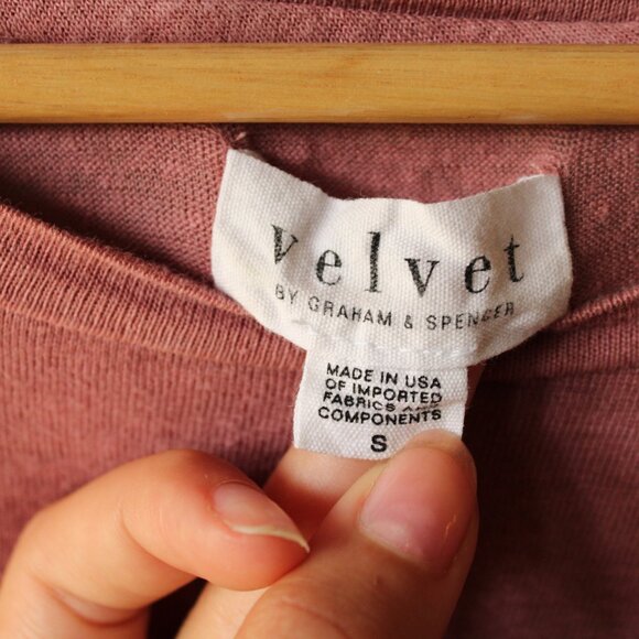 Velvet, salmon colored, ruffle sleeve, Size S,  Linen, Like new condition - Picture 3 of 4